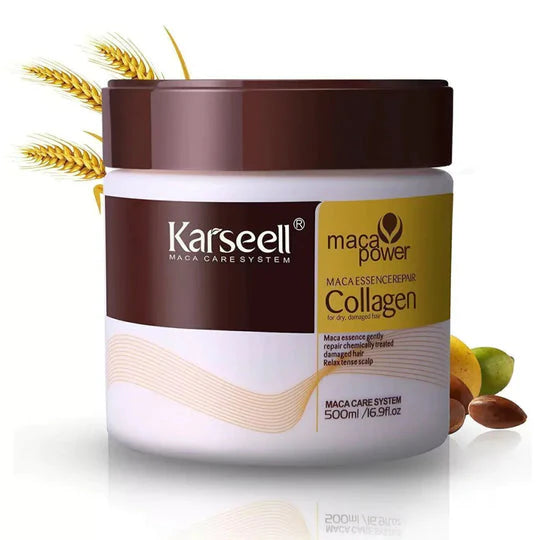 Karseell Collagen Hair Treatment Deep Repair Conditioning Argan Oil Collagen Hair Mask Essence for Dry Damaged Hair All Hair Types 16.90 oz 500ml